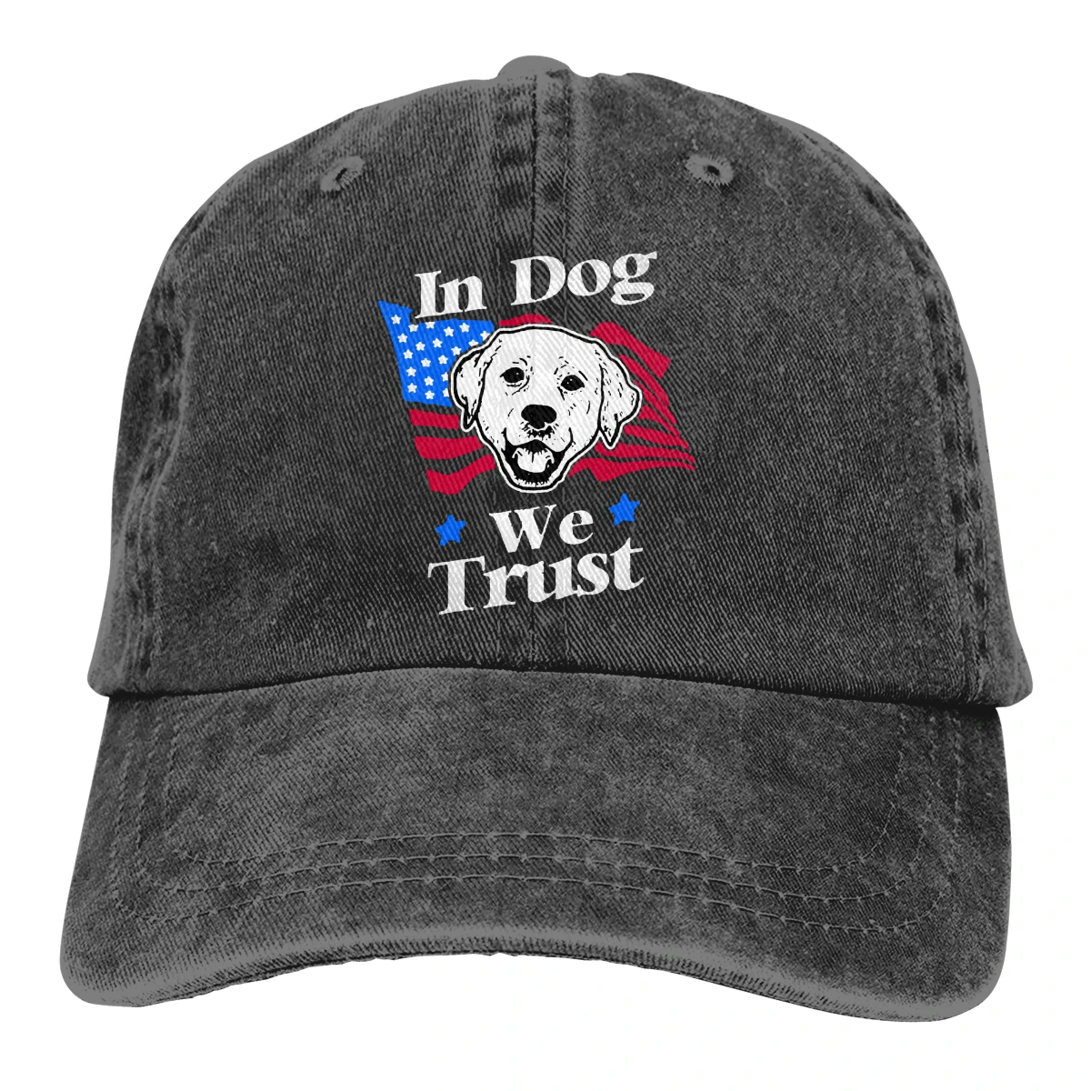 In Dog We Trust Casquette черные унисекс Мужские Женские джинсовые бейсболка с ремешком кепки регулируемые Гольф папа шляпа