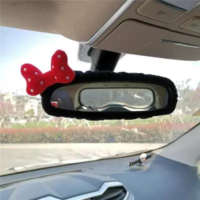 Rearview Mirror Cover Car Interior Decoration Car Reversing Mirror Cover Decoration Cartoon Butterfly Knot