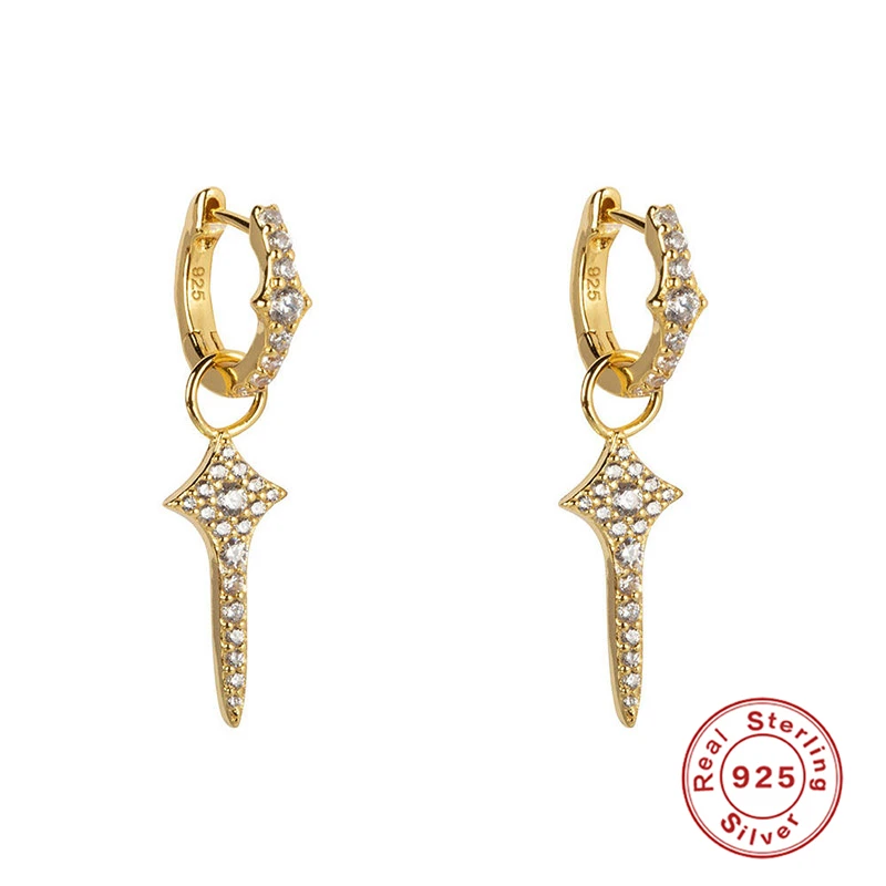 

Aide Geometric Cross 925 Sterling Silver Small Hoop Earrings for Women Shape Creative Simple Earings Women Jewelry Accessories