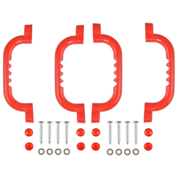 

LBER 2 Piece Set Grab Handle with Handle Solid Safety Toy Set Handle for Rock Climbing Frame Tree House Dens Play House