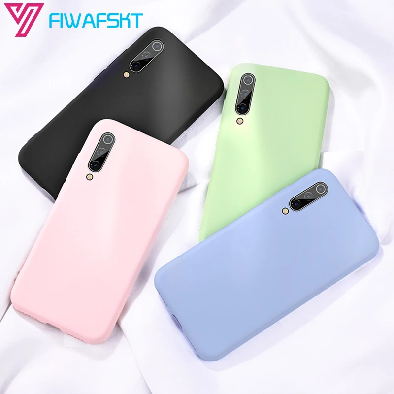 Однотонный силиконовый чехол для XiaoMi Mi 9 SE 9T Pro A1 A2 Lite A3 CC9e RedMi Note 8 7 K20 6 6A 8A A мягкий