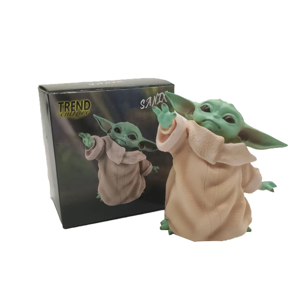 

8cm Star Wars Anime Baby Yoda Action Figure Toy The Force Awakens PVC Model Toys for Kid Birthday Gift