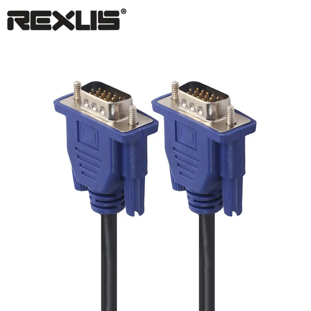 REXLIS VGA кабель HD 15 Pin мужчин и Удлинительный шнур для компьютера ПК ноутбук