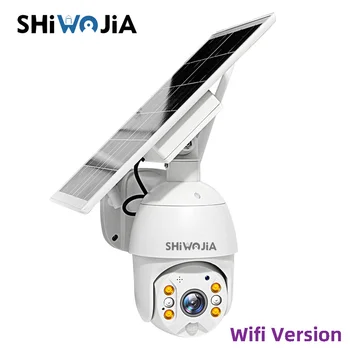 

SHIWOJIA Solar Panel Camera Wifi Version PTZ 4X 1080P Outdoor Security Wireless Monitor Waterproof CCTV Smart Home Surveillance