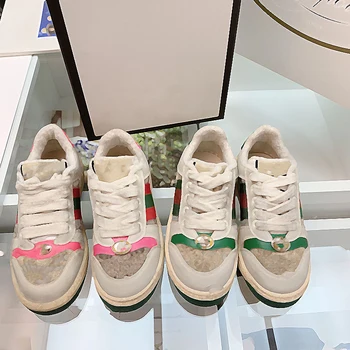 

Per-sale Ship In End of September 2020 New Arrival Kids Shoes Striped Border Flat Vintage Dirty Shoes Girls Casual Shoes