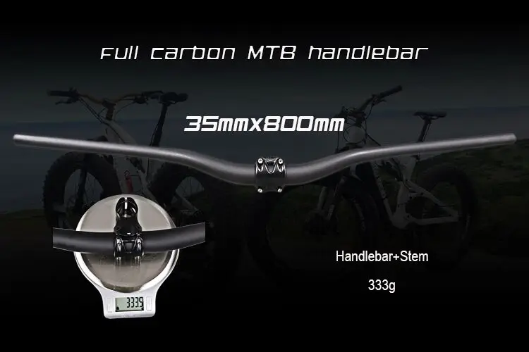 Полностью карбоновый руль MTB 35 мм × 800 с стержнем|Велосипедный руль| |