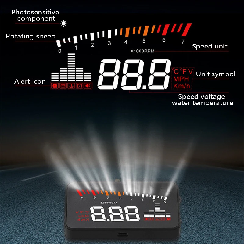 Автомобильный HUD-up дисплей общий цифровой проектор OBD лобовое стекло скорость проектор Автомобильная электроника охранная сигнализация X5