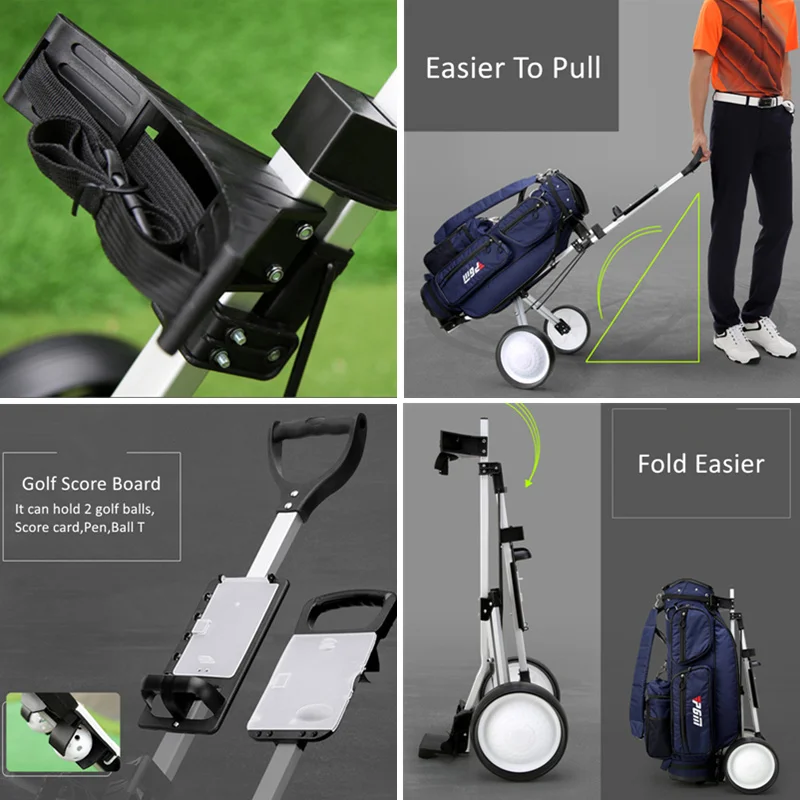 JayCreer-Portable Folding Golf Pull Cart, 2 Wheels