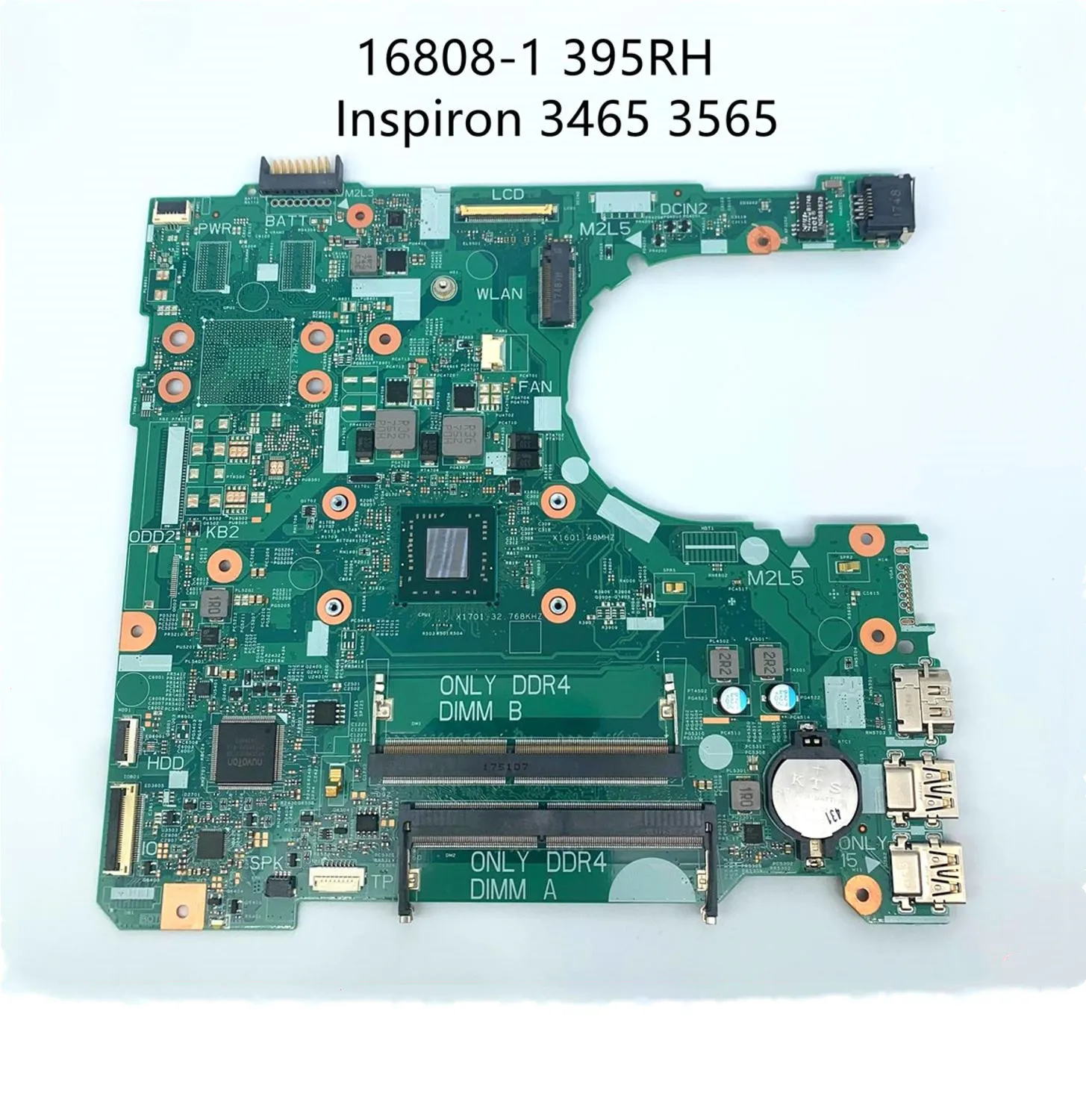 Материнская плата для ноутбука Dell Inspiron 14 3465 15 3565 395RH 16808-1 с процессором AMD (E2-9000/A6-9200)