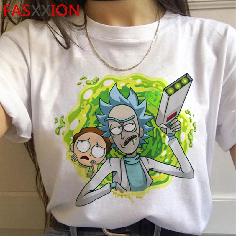 Rick and Morty Funny Cartoon Harajuku T Shirts Women Ricky N Morty Ullzang T-shirts Grunge 90s Tshirts Aesthetic Top Tees Female