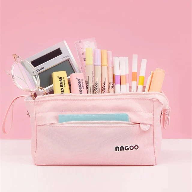 Pencil Cases Big Pouch Case Bags Pencilcase Box Korean Stationery Trousse  Scolaire Etui School Office Supplies