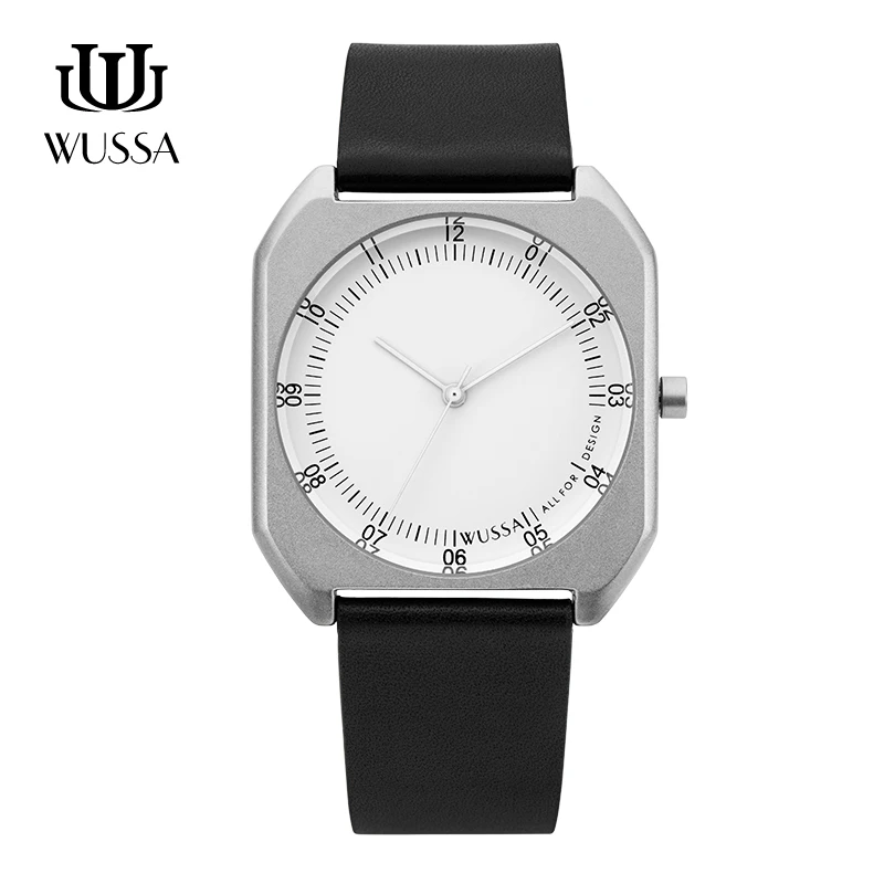 WUSSA квадратные мужские кварцевые часы
