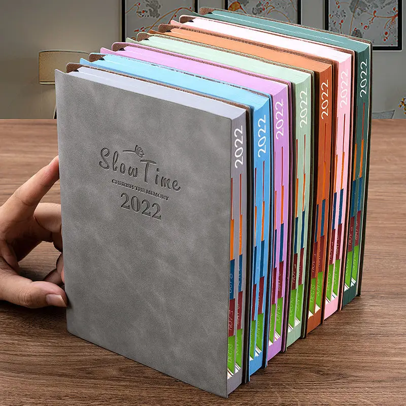 2022 New A5 Schedule Daily Planner Self-discipline Time Management Efficiency Manual Candy Colors Pretty Notebooks for Students