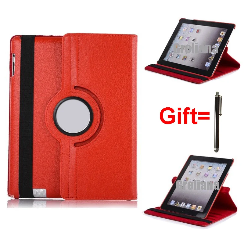 

For iPad 2 3 4 Case,360 Degrees Rotating PU Leather Flip Stand Cover for iPad Air 2 Air 1 9.7 2017 2018 10.2 7th Generation Case