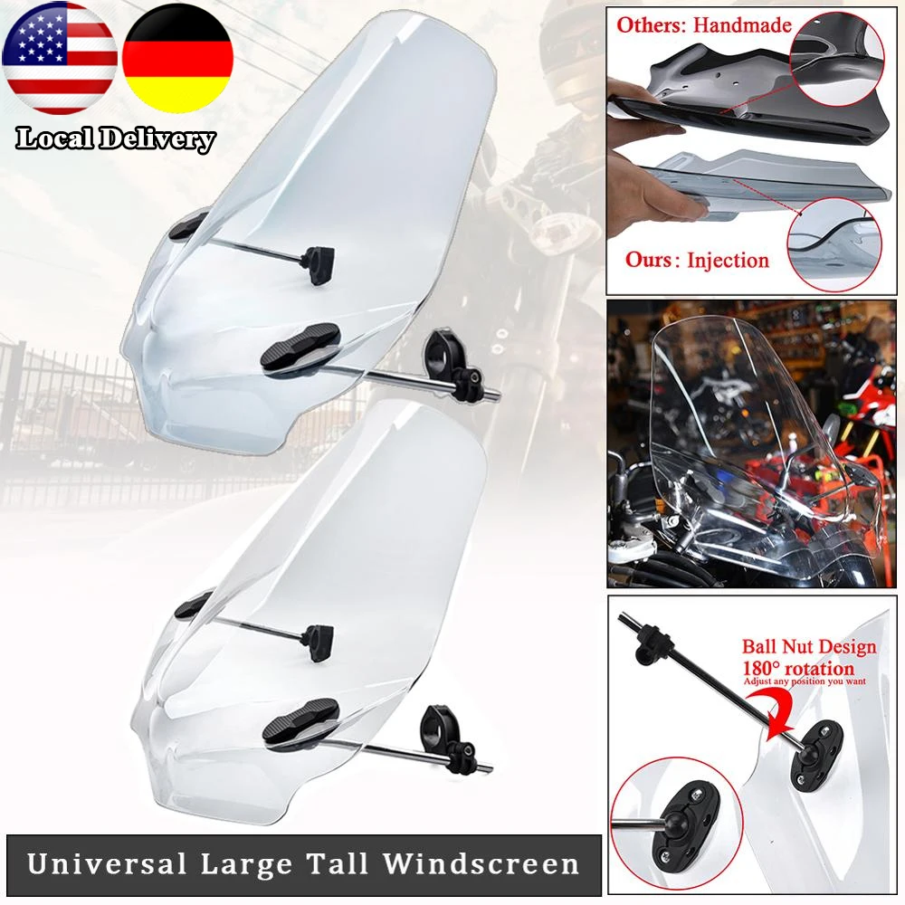 

Motorcycle Adjustable Windscreen Windshield Wind Deflector For Honda Harley Yamaha Kawasaki Ducati KTM BMW Suzuki Universal Fit