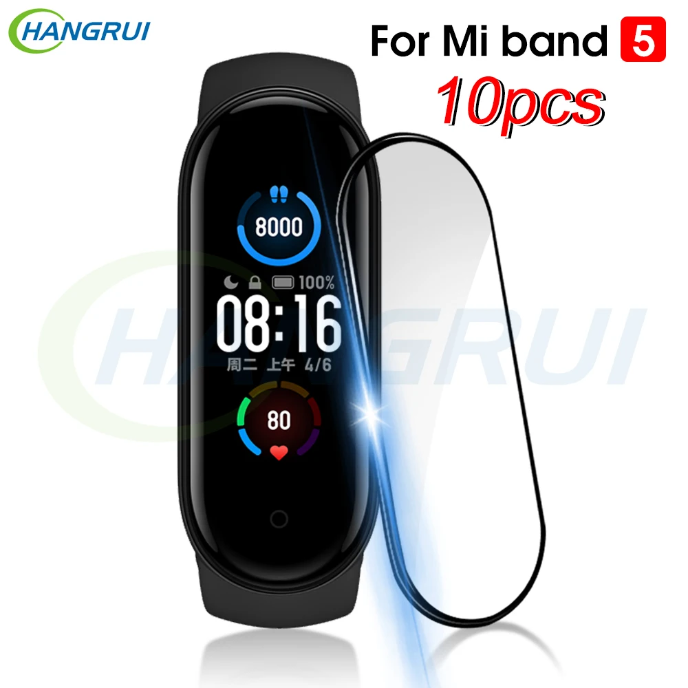 10 шт. 3D изогнутая Защитная пленка для mi band 5 мягкая защитная аксессуары xiaomi |