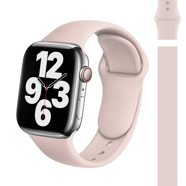 Silicone Strap Watch Compatible Apple Watch Band 45mm 44mm 41mm for bracelet iWatch 40mm 38mm correa apple watch series 7 6 5 SE 25