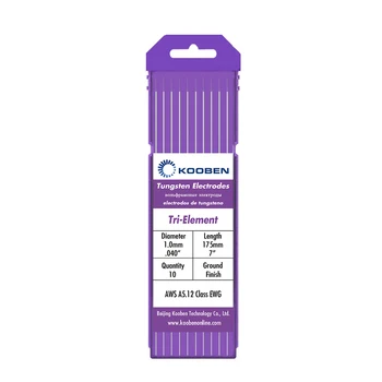 

WR20 E3 Tungsten Electrodes 1.0 1.6 2.4 3.2mm x 175mm Purple Tig Welding Tungsten Electrodes Rear Earth E3