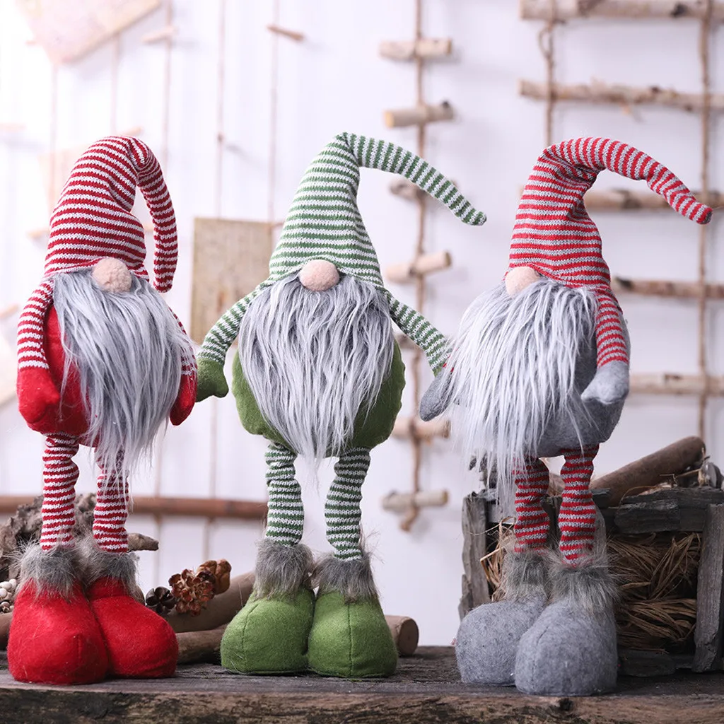 Рождественские длинные ноги шведский Санта гном Плюшевые Куклы Орнамент Ручной Работы игрушечные эльфы вечерние украшения для дома детский подарок Ornements de noel