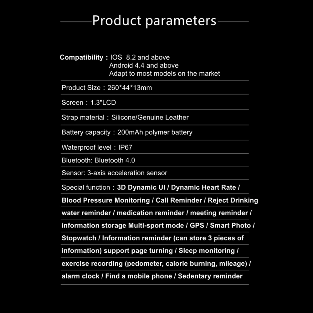 Q68 smart wristband color screen smart watch men women heart rate blood pressure monitoring life waterproof fitness bracelet