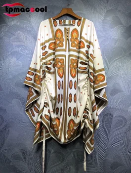 

Tpmaccool luxury designer Women Clothing dresses Kimono sleeve vintage 70s hippie paisley print boho tunic caftan holiday Dress