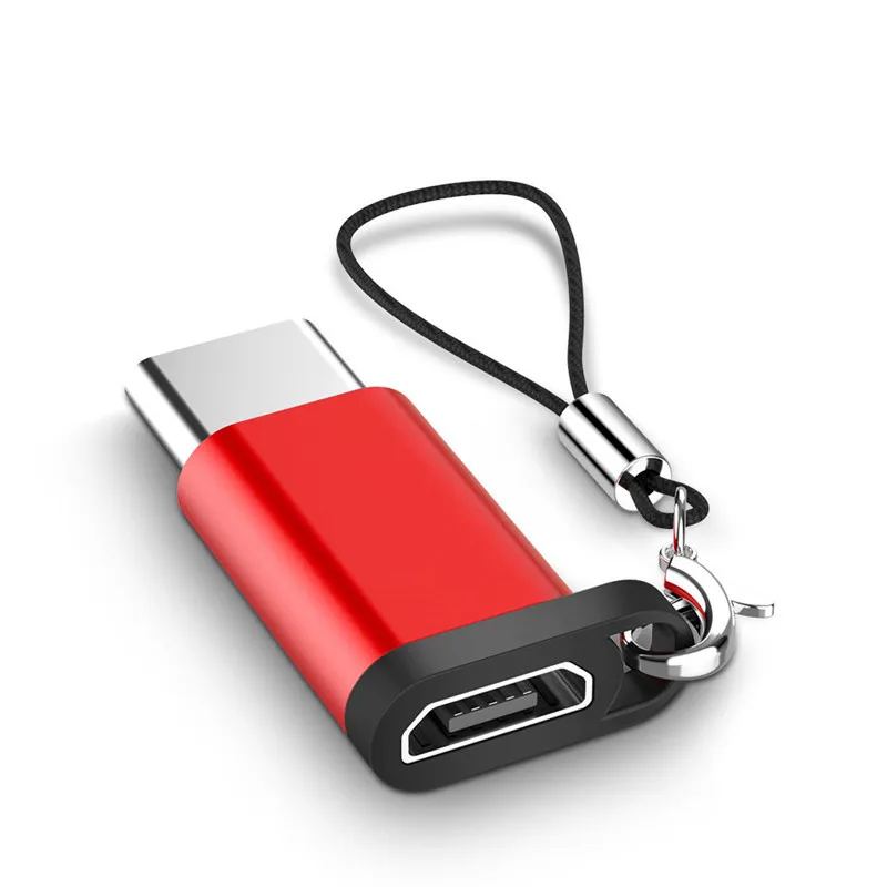 Адаптер типа C для Micro USB Женский USB C адаптер Usb Кабель зарядного устройства для samsung S8 S9 S10 Plus Note 9 huawei P30 mate 20 Pro - Цвет: Красный