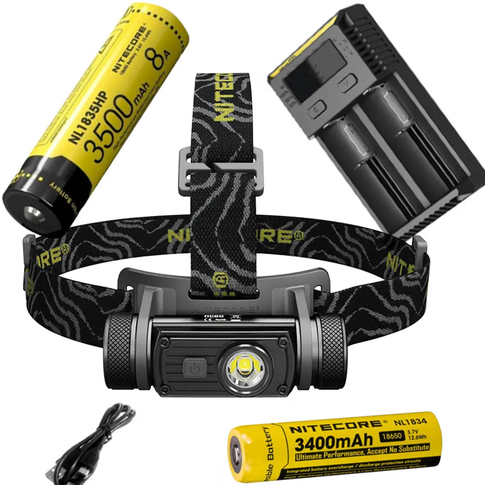 Nitecore HC60 налобный фонарь CREE XM-L2 U2 1000 люмен Водонепроницаемый для кемпинга с