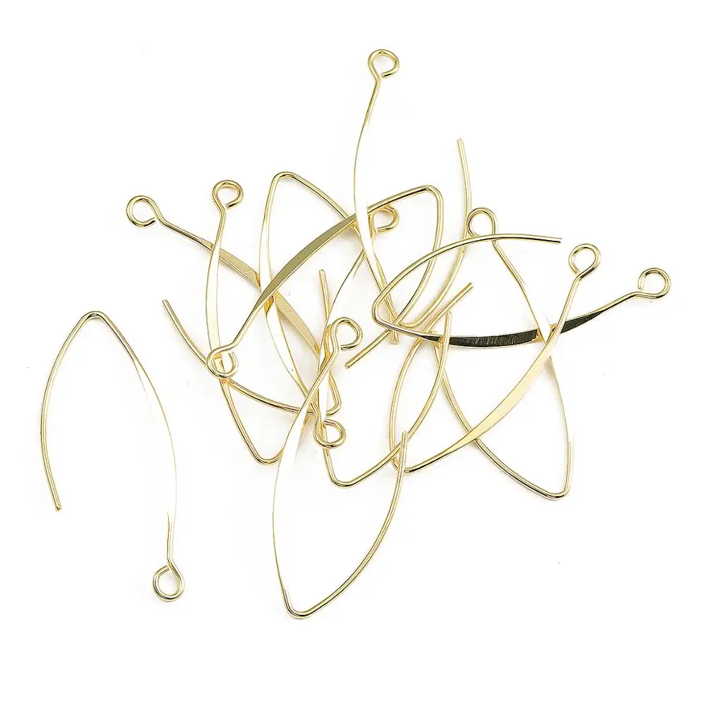 Hypoallergenic Gold Earring Hooks - 120 Pcs/60 Pairs 18K Gold Nickel Free Ear Wires Fish Hooks for Jewelry Making, Jewelry Findings Parts with 120 Pcs