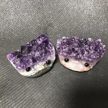

beautiful 100% natural amethyst hedgehog Crystal gemstone flower Metaphysical Healing raw Stone for decoration wholesale