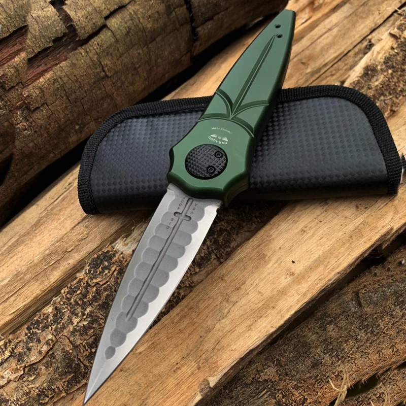PARAGOD гравитационный нож карманный нож двойного действия охотничьи складные ножи многофункциональные инструменты - Цвет: GREEN HANDLE