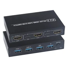 

USB KVM Switch Box 2 Port Video Display USB Switch KVM Switcher Splitter Box For 2 PC Sharing Printer Keyboard Mouse KVM