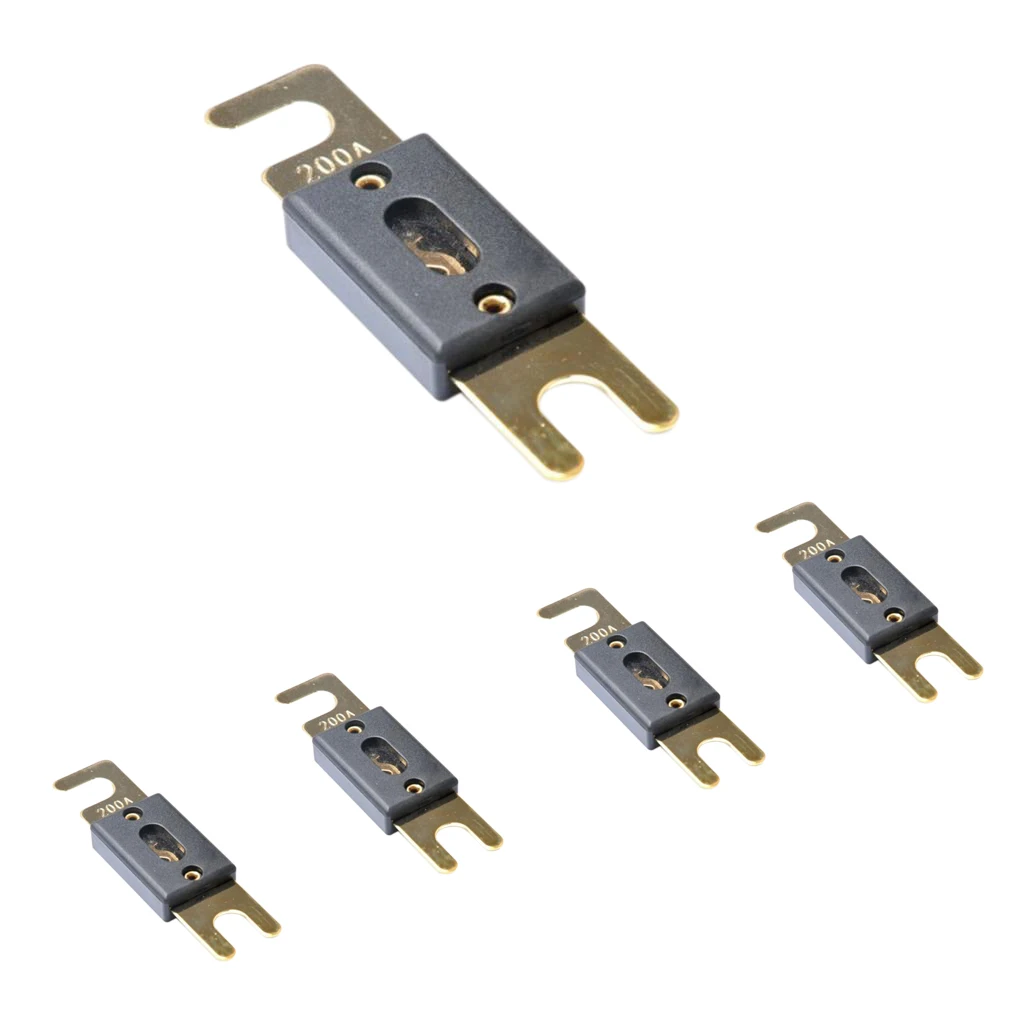 5pcs 200A ANL Audio Electrical Protection Flat Fuse Gold Plated