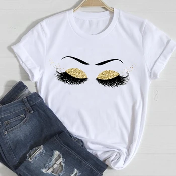 T shirts Women Make Up Crown Fashion 90s Trend 2021 Spring Summer Clothes Graphic Tshirt