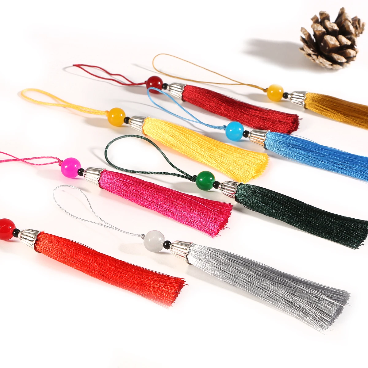 

2pcs/lot 140mm Tassel Findings Flower Silk Polyester Charms Pendant Drop Earring Tassel For DIY Craft Jewelry Making