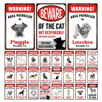 

Warning Sign Beware Of Attack Cat Decorative Shabby Metal Tin Sign Wall Bar Home Art Pet Shop Craft Decor 30X20CM