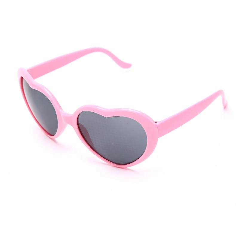 1pc Red Love Heart Shape Diffraction Grating Party Rave Glasses Lens Glass Orbit Light Show Fireworks Refraction Laser Glasses 