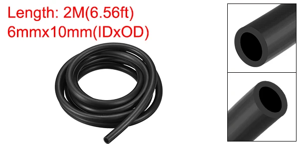 Uxcell 1 шт. топливный шланг NBR 2 метра/6.56ft дизельный бензиновый водяной шланг двигатель трубы черный маслостойкий износостойкий