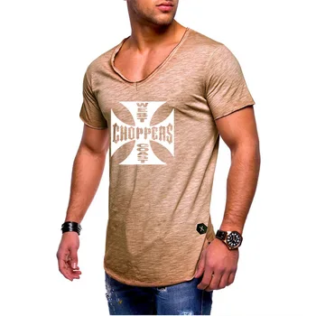 

Summer Men T-Shirt forWest Coast Printed Solid color Short Sleeve male casual Comfortable Light male V-neck Cotton Men T-Shirt T