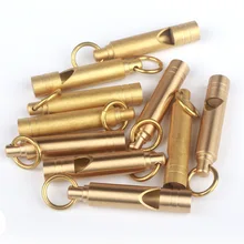 Стиль, латунный свисток, открытый, ручной работы, Ретро стиль, Чистая латунь, свисток, для выживания, принадлежности для EDC, инструмент, подвески для ключей