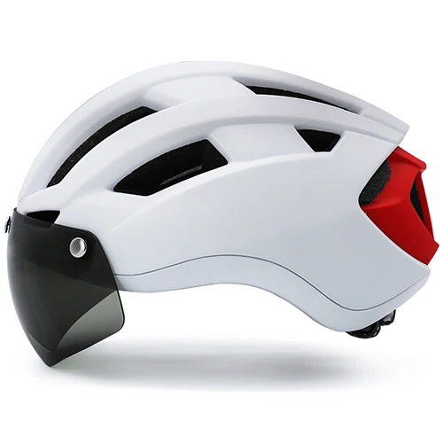 Для велосипеда victgoal шлем светодиодный Подсветка USB перезаряжаемые велосипедные очки шлем MTB дорожный горный Велоспорт шлем очки для человека - Цвет: White Bike Helmet