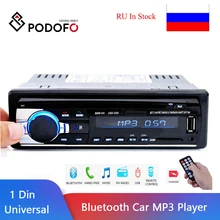 Podofo récepteur stéréo 1DIN In-Dash autoradios 12V Bluetooth Autoradio MP3 lecteur Radio Cassette enregistreur 1 Din télécommande