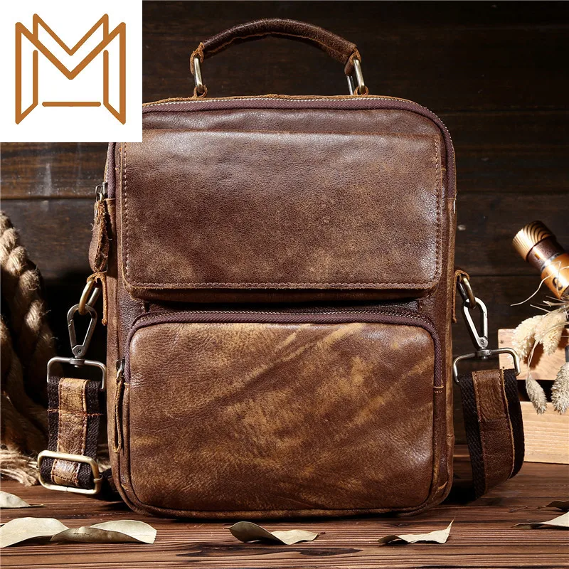 

Leisure Time Genuine Leather Male Package Man Crazy Horsehide Hand Bill Lading Shoulder Messenger Tide Bag