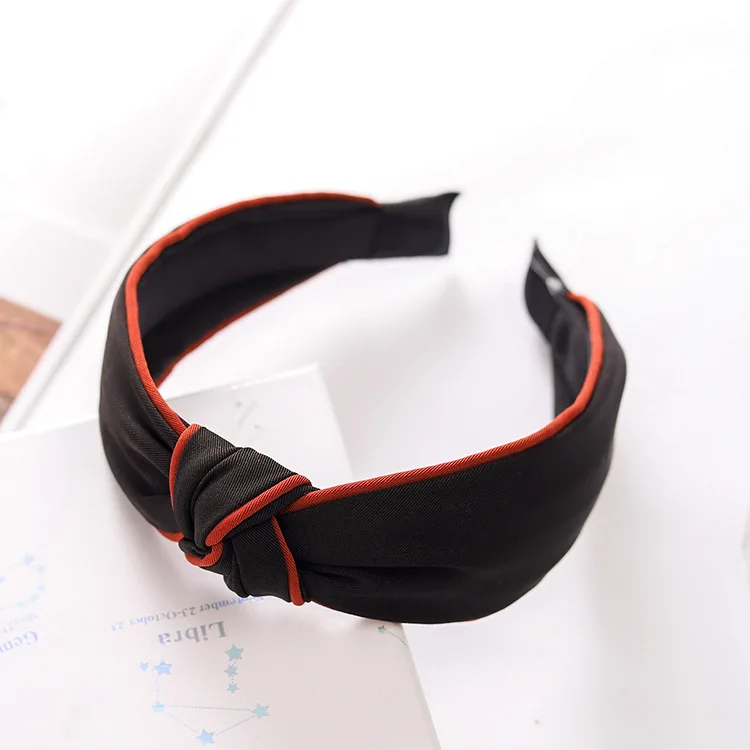 

2019 South Korea new minimalist net red hair accessories fabric color contrast twist knot wide-brimmed hairband headband ladies