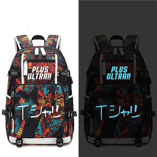 Style 6 Рюкзак My Hero Academy Plus Ultra с usb-портом, сумка-рюкзак со змеиным узором, школьные сумки для подростков, дорожные сумки на плечо, сумка для ноутбука - Цвет: Style 6