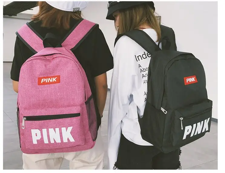 Розовый рюкзак на плечо, рюкзак для отдыха, студенческий рюкзак большой емкости, рюкзак для путешествий, спортивный рюкзак с буквенным принтом