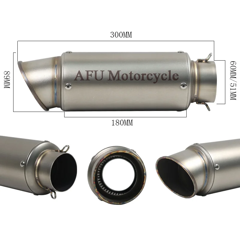 51 мм 60 мм Мотоцикл Универсальный глушитель выхлопной трубы для msx125 trk 502 gsr 600 pcx 125 выхлоп