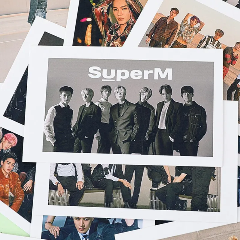 Kpop SuperM 1-й Мини альбом Lomo Card MARK TAEYONG BAEKHYUN LUCAS TEN KAI TAEMIN фото карты Зажимы пеньковая веревка болельщики подарки