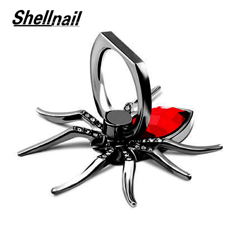 

SHELLNAIL Universal Spider Finger Ring Phone Holder For iPhone Metal Stent Diamond Mobile Phone Stand GPS Holder for Samsung