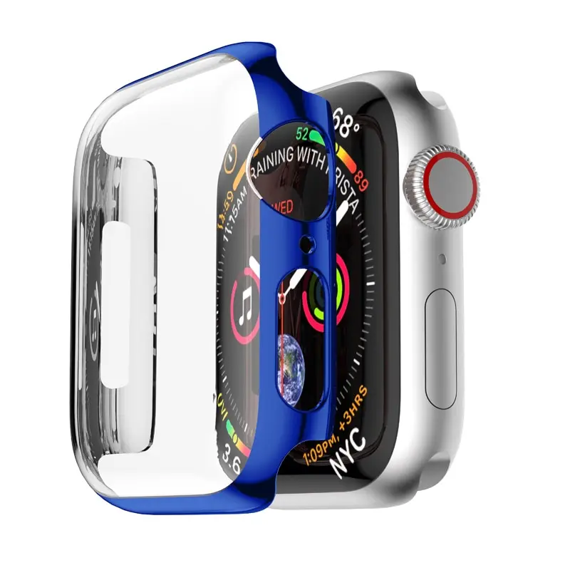 Чехол для apple watch band apple watch 4 5 case 44 мм/40 мм iwatch band защита экрана Аксессуары для часов - Цвет ремешка: blue