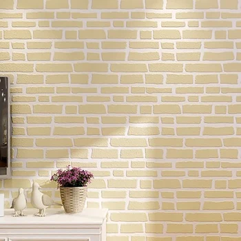 

Modern simple non woven fabric brick wall paper concave convex foam white brick shop photography background wallpaper 3D Y100